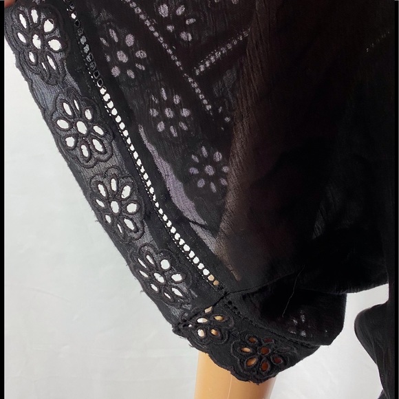 Surf gypsy Eyelet Maxi Dress Swim Cover-up In Black new with tags size medium - Picture 8 of 10